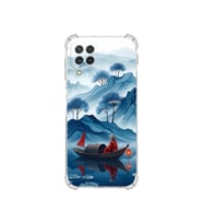 PrintiFy Samsung Galaxy A22 ile Uyumlu Simya Serisi Sonsuz Akış Tasarımlı Uv Baskılı Köşe Korumalı Antişok Kılıf
