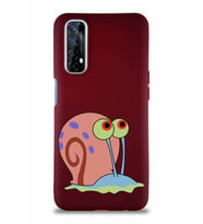 Realme 7 Soft Premier Kapak Salyangoz Gary Tasarımlı Silikon Kılıf - Mürdüm (Şeffaf)