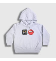 Presmono Unisex Çocuk Beyaz Evil Square Oyun Red Ball Kapüşonlu Sweatshirt 358148tt (Beyaz)