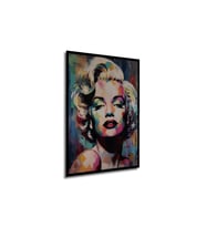 Çerçeve Görünümlü Dekoratif Ahşap Kare Marilyn Monroe Tablosu Ev/Ofis/İşyeri Tablo