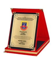 Jandarma Plaketi  Kişiye Özel Hizmet Anısı Plaketi – Kırmızı Kadife Kutu Veda Hatırası- 15X20