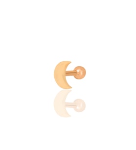 Gümüş rose hilal modeli Tragus helix Piercing küpe SGTL12316ROSE