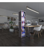 Kenzlife klasörlük raflı kutadgu gri 175*40*30 kitaplık ofis arkalıksız