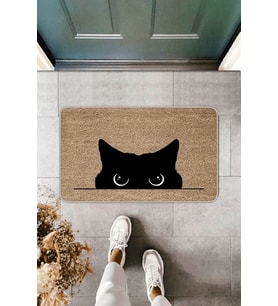 Bej Kedi Desenli Kapı Önü Paspası KP09