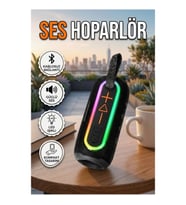 LED Işıklı Kablosuz Bluetooth Hoparlör Kırmızı IP67 Suya Dayanıklı