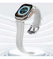 Sneezy Apple Watch 42-44-45-49MM İle Uyumlu Everest Tasarım Silikon Kordon (Beyaz)
