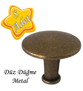 8 Adet Düz Düğme Antik Sarı Kulp Mobilya Çekmece Dolap Kapak Kulbu Metal Kulp Aksesuarları Vidalı