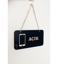 Telefoncular İçin Açık Kapalı Kapı Tabelası – 22x12 cm