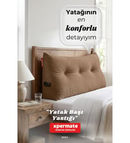Yatak Başı Yastığı Sırt ve Bel Destek Yastığı 120 cm Yaslanma ve Dinlenme Yastığı (Kahverengi)