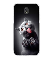 PrintiFy Samsung Galaxy J7 Pro ile Uyumlu Kedi 2 Kamera Korumalı Şeffaf Kılıf