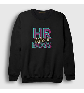 Presmono Unisex Siyah Hr Like A Insan Kaynaklari Sweatshirt