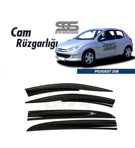 Cam Rüzgarlığı Peugeot 206 1998-2012 Arası Mügen Tip Piano Black