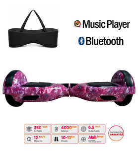 Elektrikli Kaykay Hoverboard Bluetooth Hoparlörlü 6.5 Inch Grafiti Desenli Çanta Hediye D13