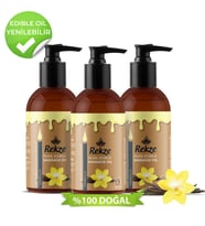 Rekze 3 Adet Vanilya Aromalı Yenilebilir Unisex Erotik Vücut Masaj Yağı 120 ml