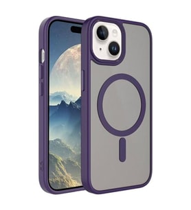 Coverzone ?Phone 15 ile Uyumlu Sert PC Arka Y�zey Wireless ?arj �zellikli Buzlu Saydam ZF Kapak