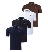 DÖRTLÜ SET T8594 DEWBERRY ERKEK T-SHIRT-SİYAH-BEYAZ-LACİVERT-KAHVE (Karışık)