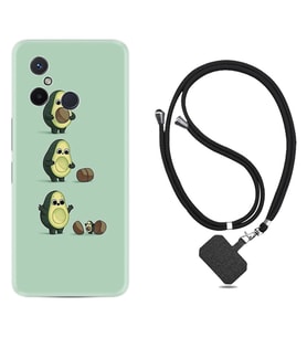 Xiaomi Redmi 12C Kılıf Resimli Boyun Askılı İpli Desenli Silikon Avokadılar 1352