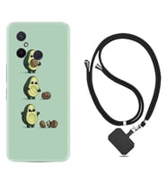 Xiaomi Redmi 12C Kılıf Resimli Boyun Askılı İpli Desenli Silikon Avokadılar 1352