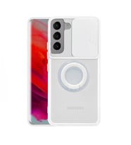 SM Galaxy S21 - S30 Kılıf Sürgülü Kamera Lens Korumalı Yüzük Standlı Siliko - EEEEEE2506-6