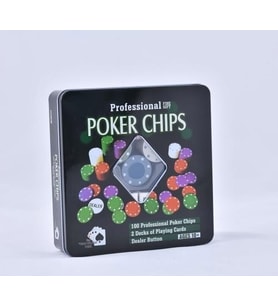 100 Chip 2 Adet Kart Setli Poker Oyunu