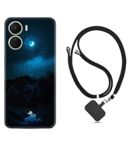Vivo Y16 Kılıf Silikon Boyun Askılı İpli Desenli Silikon Gece 1633