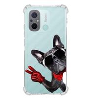 PrintiFy Xiaomi Redmi 12C Uyumlu Köpek 2 Baskılı Şeffaf Köşe Korumalı Antişok Kılıf