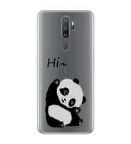 Oppo A5 2020 / A9 2020 Uyumlu Sevimli Panda Desenli Şeffaf Telefon Kılıfı