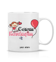 Kardeşe Özel Kız kardeş Temalı Canım Kardeşim Yazılı Hediye Çay Kahve Kupa Bardak-kardeş1