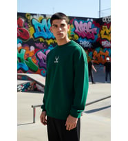 Erkek Bisiklet Yaka Standart Kol Oversize Kalıp Hayvan Desenli Sweatshirt Fonksiyonel Spor