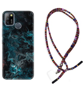 INFINIX Smart 4 5 6 Zero 8 S5 Pro Kılıf Boyun Asklı Rasta Silikon Colorful Abstract 1384