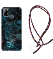 INFINIX Smart 4 5 6 Zero 8 S5 Pro Kılıf Boyun Asklı Rasta Silikon Colorful Abstract 1384