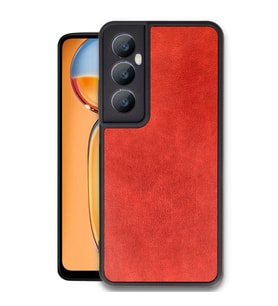 Realme C65 Kılıf Aras Deri Kapak - Kırmızı