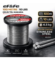 Effe HG2501 Çelik Tel Makara 100m 10Lbs 4.5kg Nylon Coating Stainless Steel