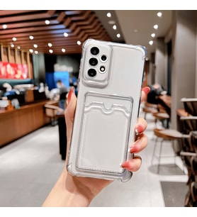 Samsung Galaxy A10S Transparent Kartlıklı Antişok Kılıf Şeffaf