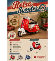 Çek Bırak Metal Oyuncak Motor Retro Tasarım Maket Scooter 10 cm