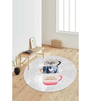 Dijital Baskılı Kaymaz Taban Yıkanabilir Yuvarlak Salon Halısı Koridor Halısı Paspas NDY-HT-1025 (Çok Renkli)