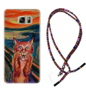 Samsung S7 Edge S20 Fe Plus Ultra S21 S22 Kılıf Boyun Asklı Rasta Silikon Tablo Cat 1788