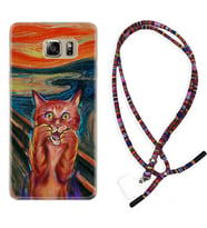 Samsung S7 Edge S20 Fe Plus Ultra S21 S22 Kılıf Boyun Asklı Rasta Silikon Tablo Cat 1788