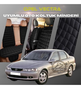 Opel Vectra Siyah Renk Tay Tüyü Cepli & Terletmez Sırtlı Oto Koltuk Minder Seti - Koltuk Koruma Kılıfı (ÖN & ARKA TAM SET)