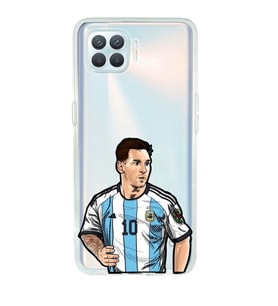 Oppo Reno 4 Lite Uyumlu Lionel Messi Desenli Şeffaf Telefon Kılıfı