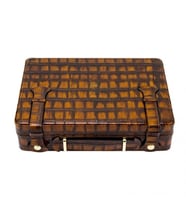 Lubinski Deri Croco Humidor El Çantası Puro Kutusu 18's Kahve LB-627