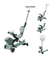 Globber Go Up Baby 360 Işıklı Scooter - Zeytin Yeşili (Standart)