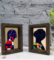 Bk Gift Dekoratif 2'li Doğal Masif Ahşap Çerçeve 15x20cm-13 (Beyaz)