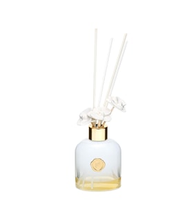 130 ml Beyaz Cam Şişe Seramik Çiçek Taş Bambu Çubuklu White Jasmine Oda Kokusu