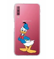 Samsung Galaxy A7 2018  Kamera Korumalı  Kapak Donald Duck Tasarımlı  Şeffaf Kılıf