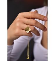 925 Ayar Gümüş Gold Kaplama Haziran Ayı Doğum Taşlı Matthiola Çiçeği Kolye