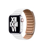 Apple Watch 38mm Uyumlu Kordon Suni Deri Baklalı KRD-34 Kayış