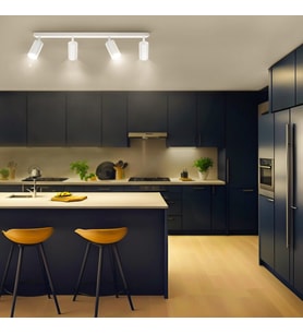 RIOLİGHT MODERN BEYAZ SALON,MUTFAK,GİYİNME ODASI,CAFELER İÇİN METAL 4LÜ SPOT AVİZE(AMPUL DAHİL)