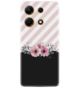 Infınix Note 30 Kılıf Resimli Desenli Baskılı Silikon Strip Pink Flowers 1396