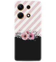 Infınix Note 30 Kılıf Resimli Desenli Baskılı Silikon Strip Pink Flowers 1396